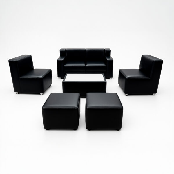 Arm Leather Black – 6 Seats