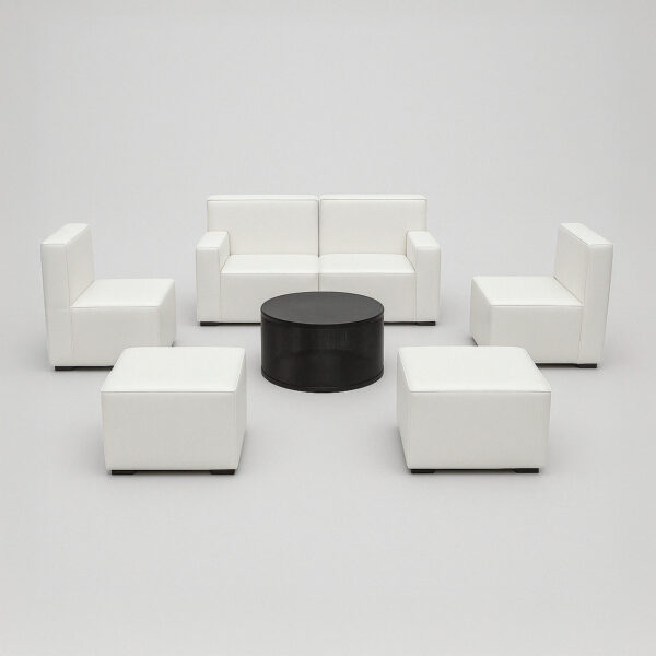 Arm Leather White – 6 Seats