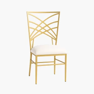 Gold Crossback Chair - White