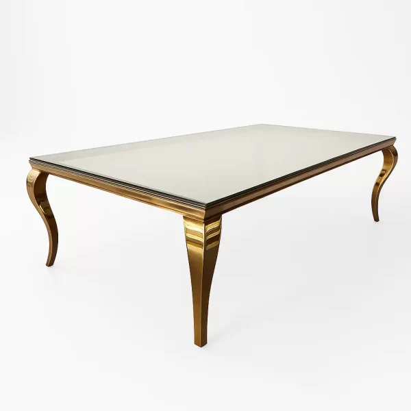 Glass Cover Dining Gold Table