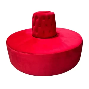 Velvet Banquette Sofa - Red