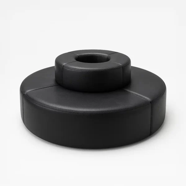 Leather Black Round Set - 8 Seats