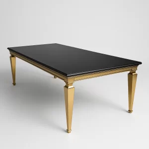 Gold Dining Table - Top Black