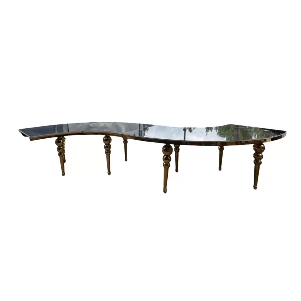 Gold Serpentine Table Section - Black Top