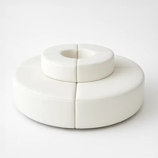 Leather White Round - 8 Seats