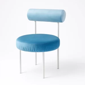 Moon Velvet Chair - Sky Blue