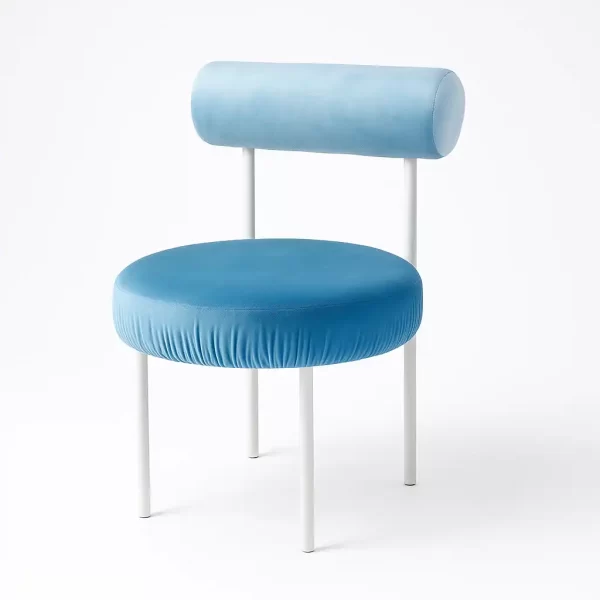 Moon Velvet Chair - Sky Blue
