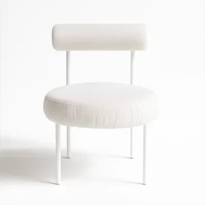 Moon Velvet Chair - White