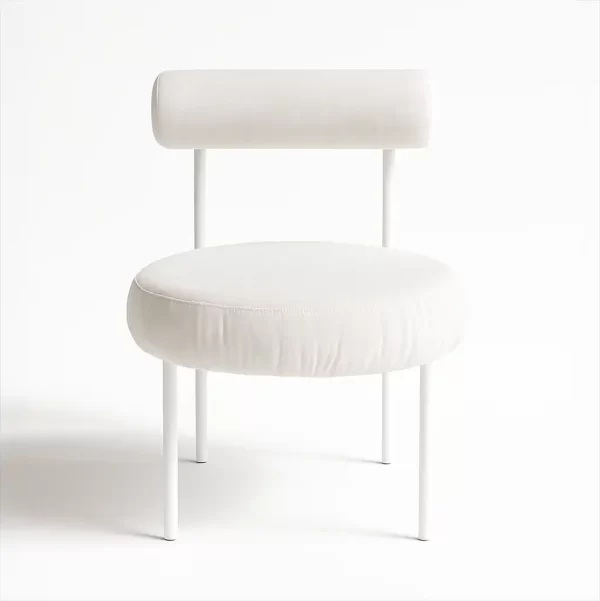 Moon Velvet Chair - White