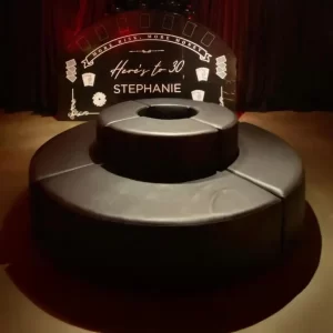 Leather Black Round Set - 8 Seats