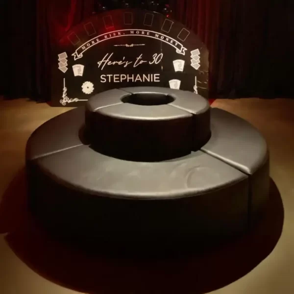Leather Black Round Set - 8 Seats