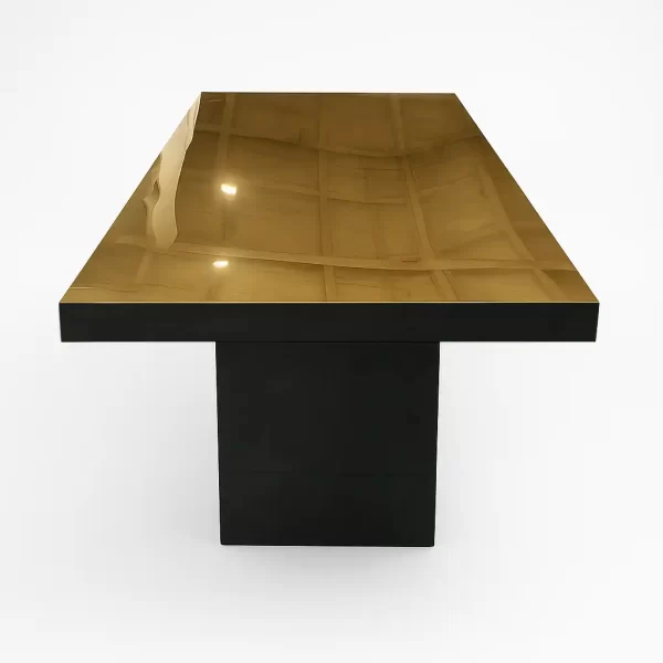 Black Acrylic Dining Table – Top Gold