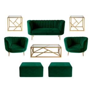 Halo Lounge + Side Tables - Green