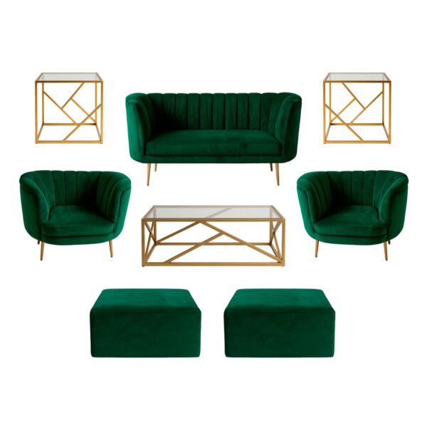 Halo Lounge + Side Tables - Green