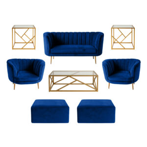 Halo Lounge + Side Tables - Blue