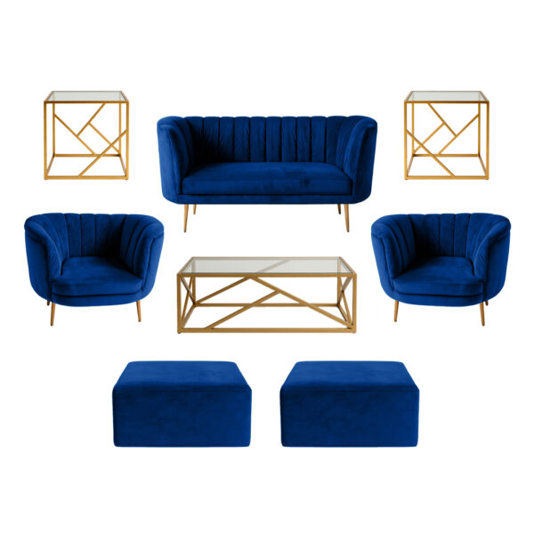 Halo Lounge + Side Tables - Blue