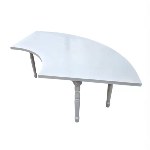 Wood Serpentine Table - White