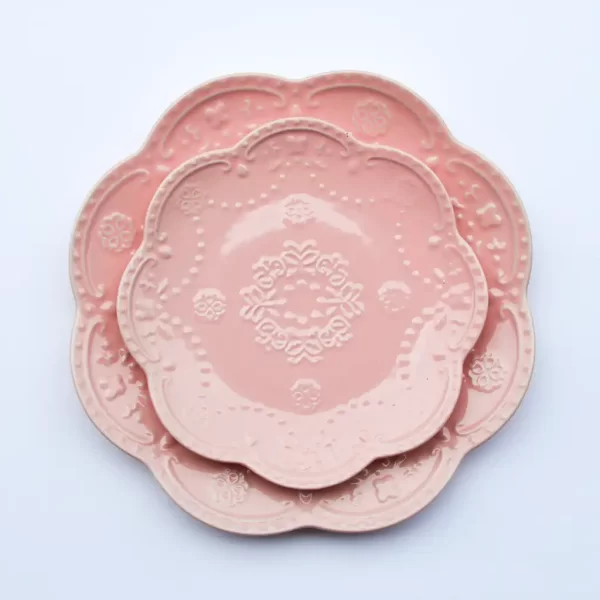 Plate Set - Blush Lace Glass