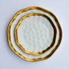 Plate Set - Ivory Hammered Glass