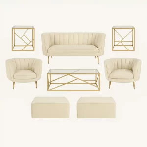 Halo Lounge + Side Tables - Ivory