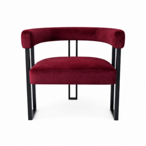 ACCENT CHAIR BLACK FRAME - BURGUNDY