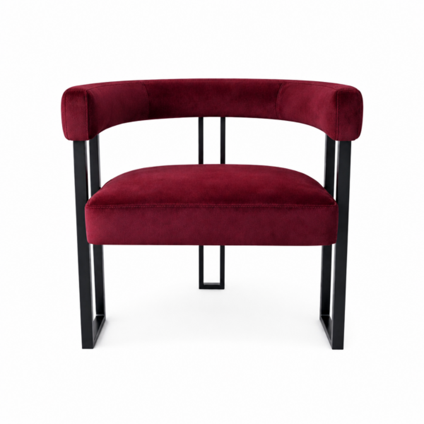 ACCENT CHAIR BLACK FRAME - BURGUNDY