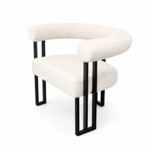ACCENT CHAIR BLACK FRAME – CREAM