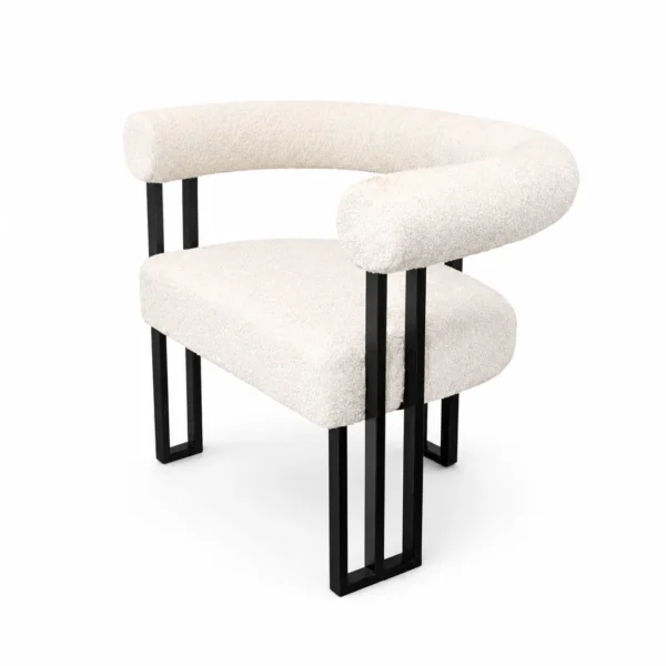 ACCENT CHAIR BLACK FRAME – CREAM