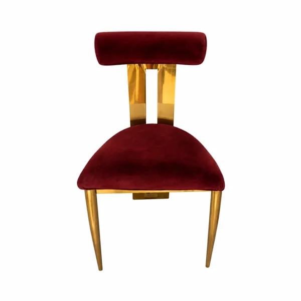 ACCENT CHAIR GOLD FRAME – BURGUNDY