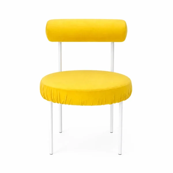 ACCENT CHAIR WHITE FRAME – YELLOW