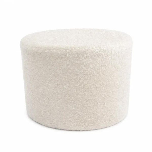 OTTOMAN CYLINDRICAL – IVORY