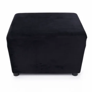 SQUARE OTTOMAN BLACK FEET – BLACK