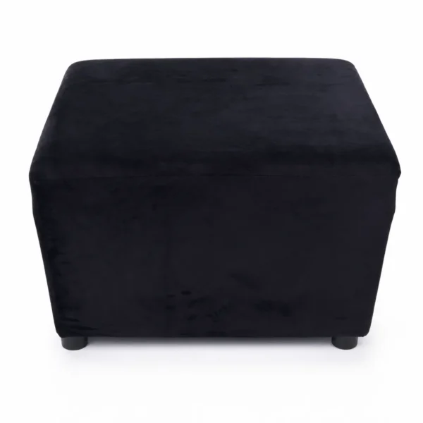 SQUARE OTTOMAN BLACK FEET – BLACK