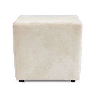 SQUARE OTTOMAN BLACK FEET – CREAM