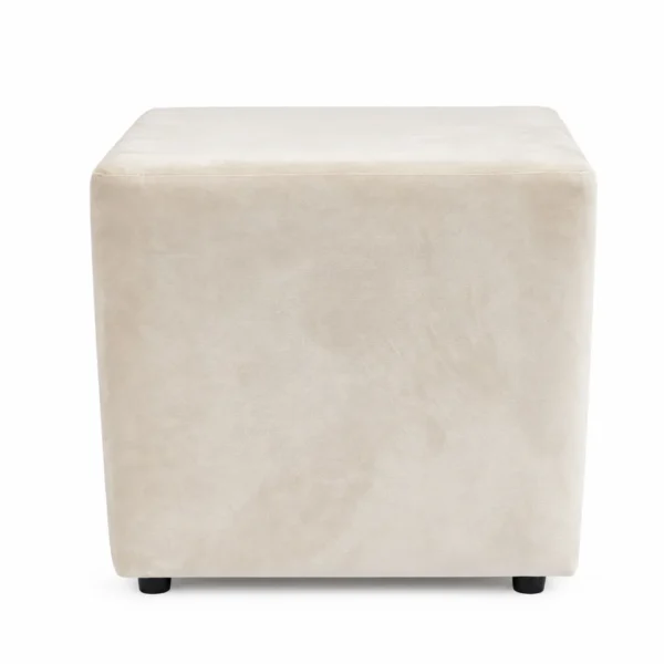 SQUARE OTTOMAN BLACK FEET – CREAM