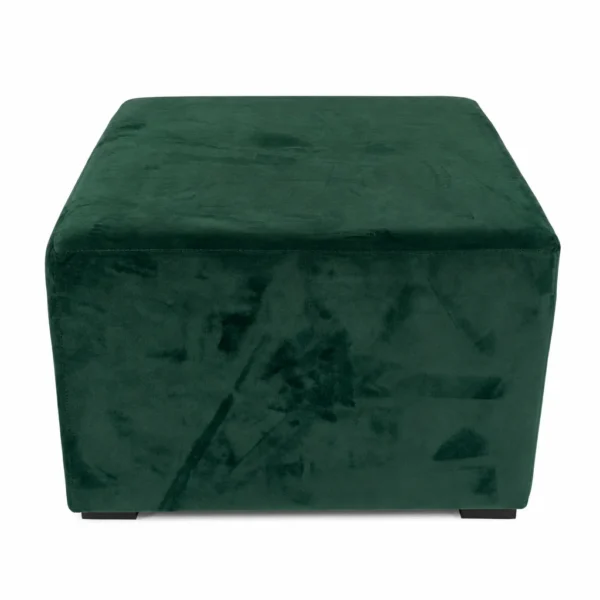 SQUARE OTTOMAN BLACK FEET – DARK GREEN