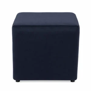 SQUARE OTTOMAN BLACK FEET – DEEP NAVY