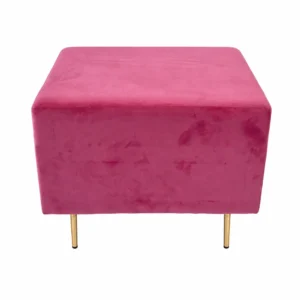 SQUARE OTTOMAN BLACK FEET – HOT PINK