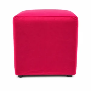 SQUARE OTTOMAN BLACK FEET – MAGENTA