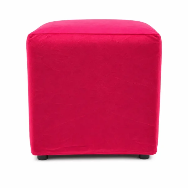 SQUARE OTTOMAN BLACK FEET – MAGENTA