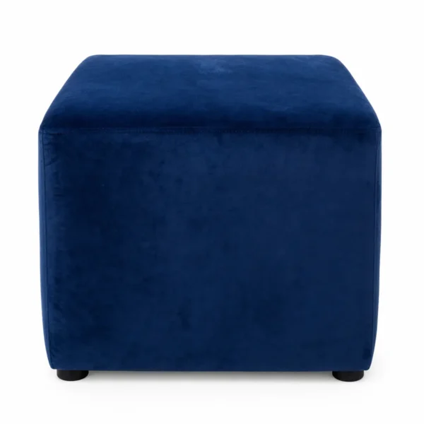 SQUARE OTTOMAN BLACK FEET – NAVY BLUE