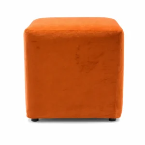 SQUARE OTTOMAN BLACK FEET – ORANGE