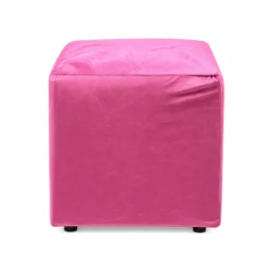 SQUARE OTTOMAN BLACK FEET – PINK