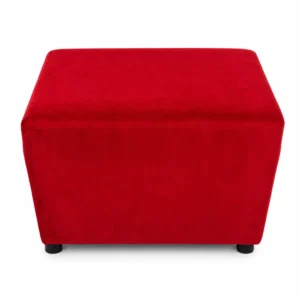 SQUARE OTTOMAN BLACK FEET – RED