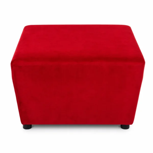 SQUARE OTTOMAN BLACK FEET – RED