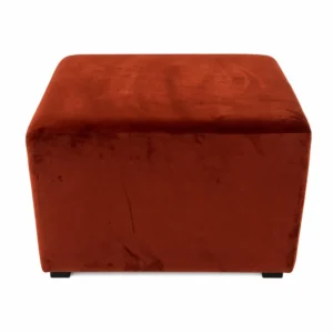 SQUARE OTTOMAN BLACK FEET – RUST