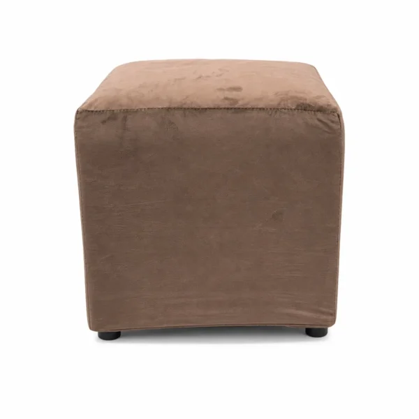 SQUARE OTTOMAN BLACK FEET – TAUPE