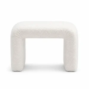 Ivory Bouclé Waterfall Ottoman