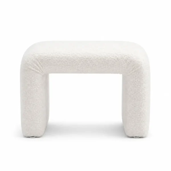 Ivory Bouclé Waterfall Ottoman