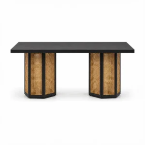 Noir Cane Console Table